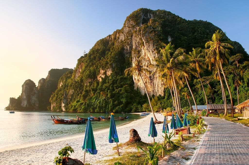 ao ton sai beach on phi phi don island krabi province thailand