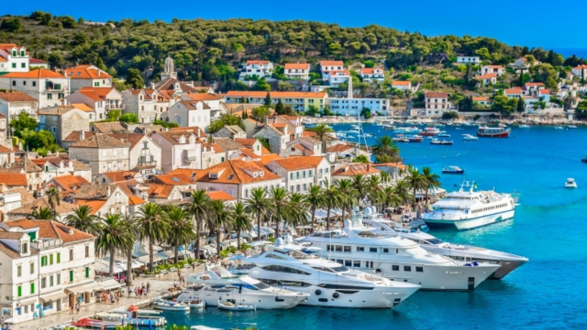 hvar boats moored
