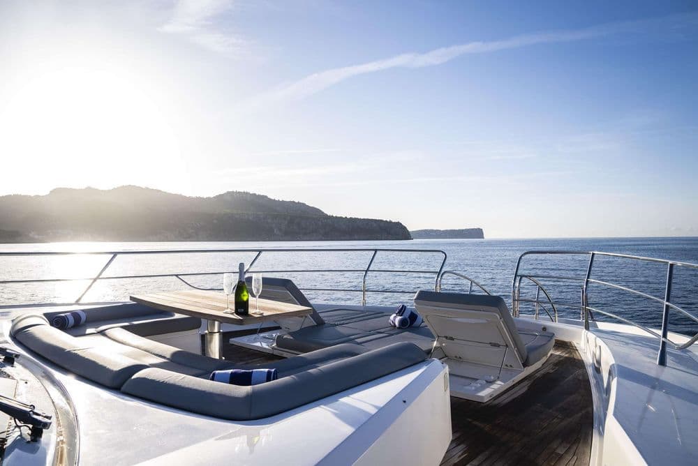makani II greece crewed front deck exterior