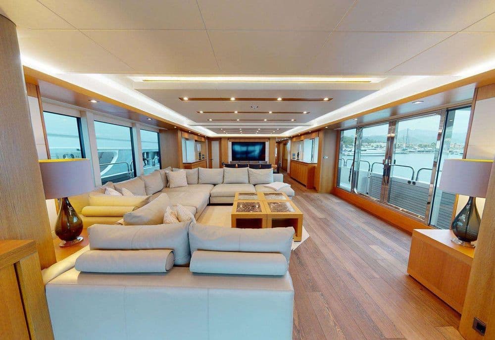 makani II greece crewed interior sitting area