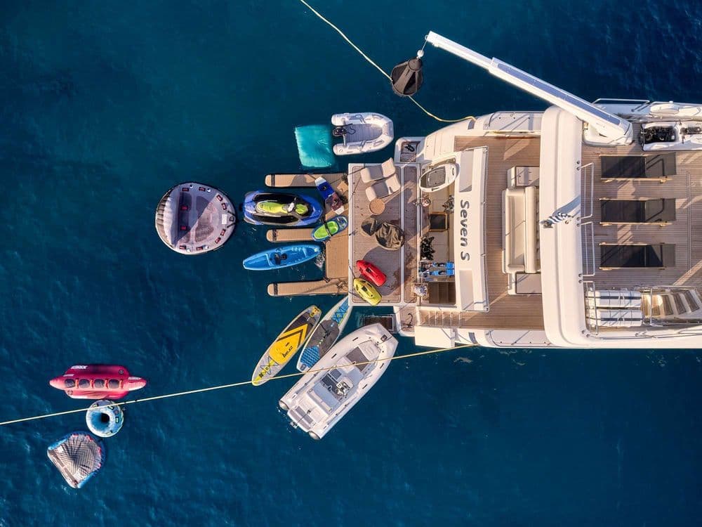 my seven s crewed greece water toys