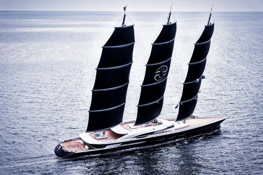 black pearl eco superyacht exterior full shot